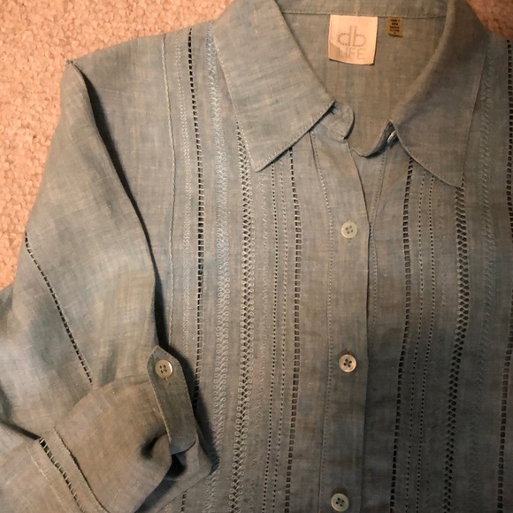 dbLIFE linen eyelet button down shirt - Picture 16 of 16